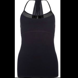 Sweaty Betty - black tank with mesh overlay
